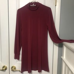 Red/Cranberry BCBGeneration Mock Neck Shift Dress
